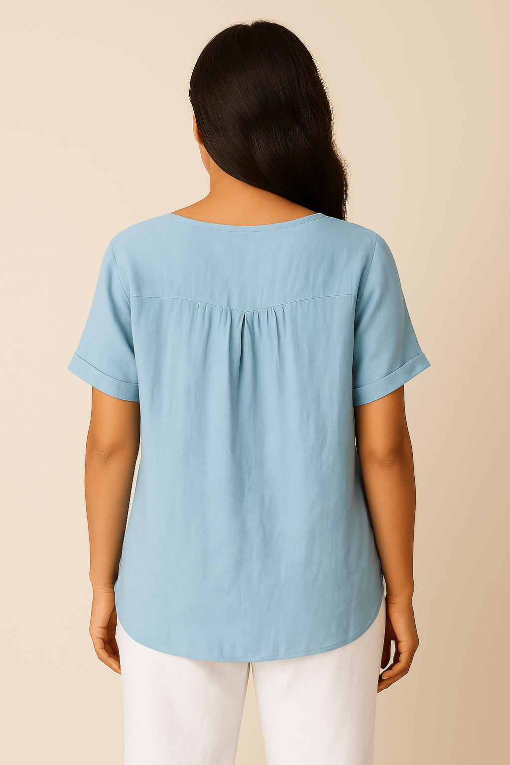 Jeanny Relaxed Fit Cotton-Linen Blouse – Lightly Textured Casual Style