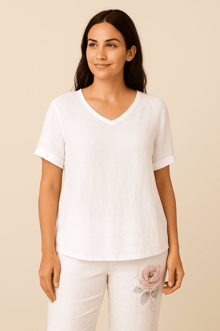 Jeanny Relaxed Fit Cotton-Linen Blouse – Lightly Textured Casual Style