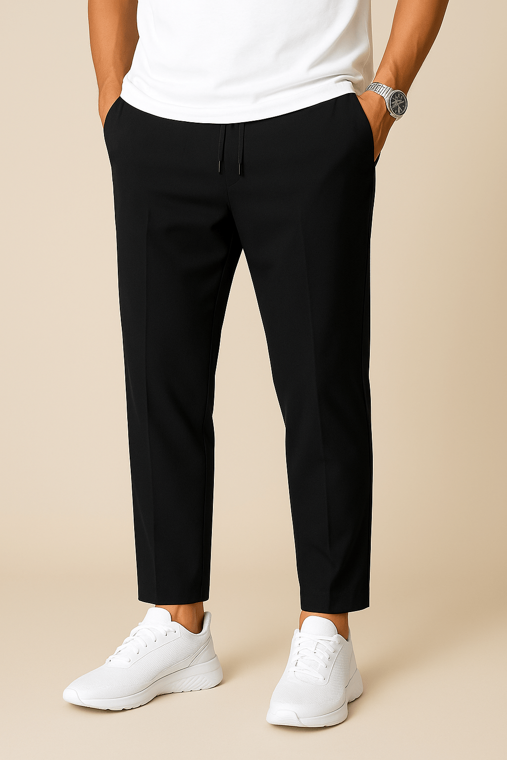 Lightweight Casual Pants with Relaxed Fit and Elastic Waist