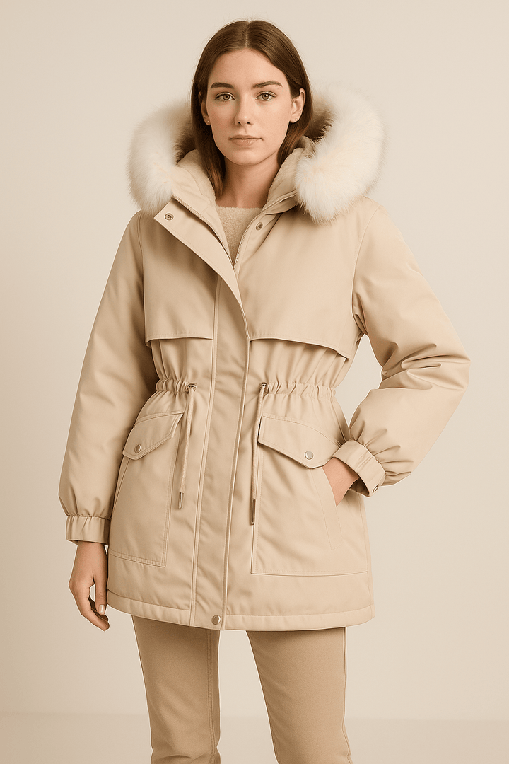 Conny – Women’s Stylish Winter Coat with Fur Hood