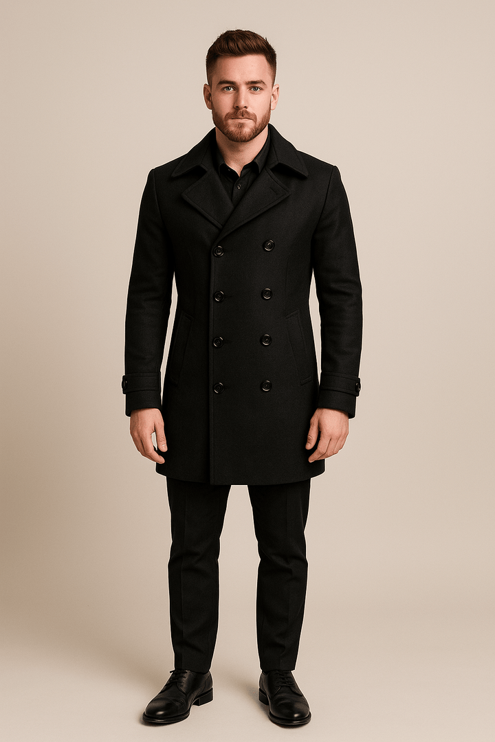 Mikkel – Men’s Wool Blend Double-Breasted Jacket with Tailored Fit