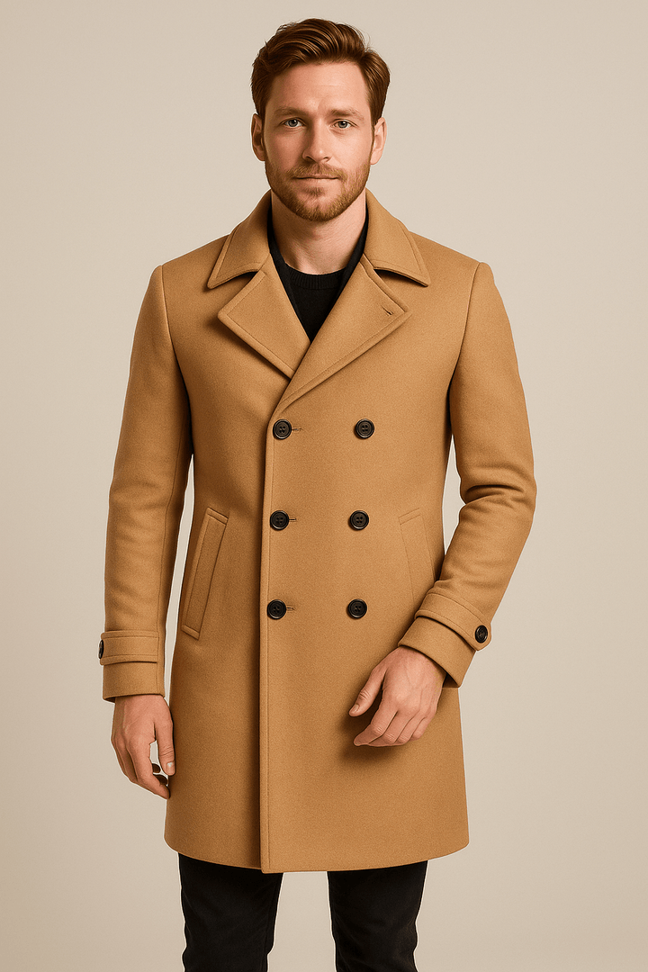 Mikkel – Men’s Wool Blend Double-Breasted Jacket with Tailored Fit